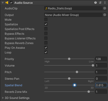 Unity - Manual: Audio Source