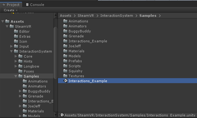 SteamVR Input Interaction System